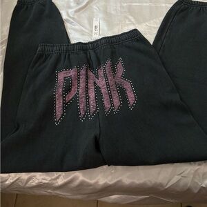 Victoria's Secret PINK Black Cozy Fleece Sweatpants